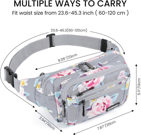 Fanny Packs For Women & Men Waist Pack Hip Bum Bag with Multi-Pockets Large Capacity Waterproof , for Disney Traveling Casual Cycling Running Hiki...