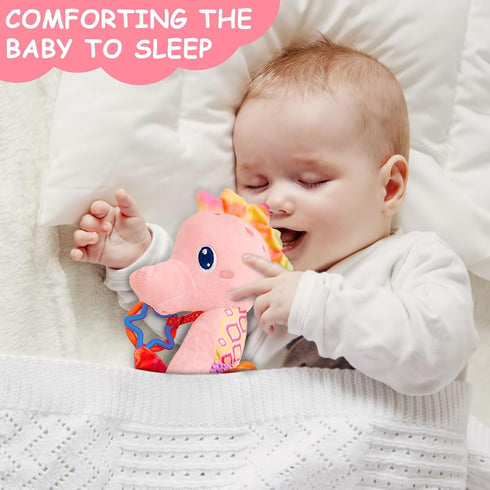 Baby Girl Toys 0-6 Months,Infant Musical Stuffed Animals Soft Toy with Bright Colors,Crinkle Sound Paper, Multi-Textures & Rattles,Baby Newborn To...