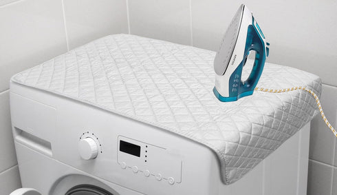KOVOT Extra-Wide 21" x 32" Portable Magnetic Ironing Mat Blanket. Cotton Laundry Pad for Table, Washer, Dryer or Iron Anywhere On The Go Best Iron...