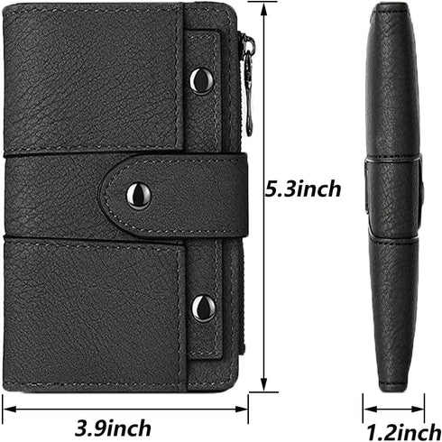 Leather Small Wallet for Women, RFID Blocking Ladies Mini Purse with ID Window...
