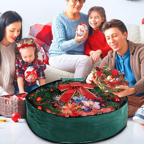ProPik Christmas Wreath Storage Bag 36" - Garland Holiday Container with Tear Resistant Material - Featuring Heavy Duty Handles and Transparent Ca...