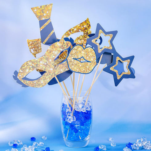 Zonon 24 Pieces Funny Photo Booth Props for Birthday Weddings Graduation Party Supplies Prom Disco Mardi Gras Party Supplies Mix of Hats, Lipstick...