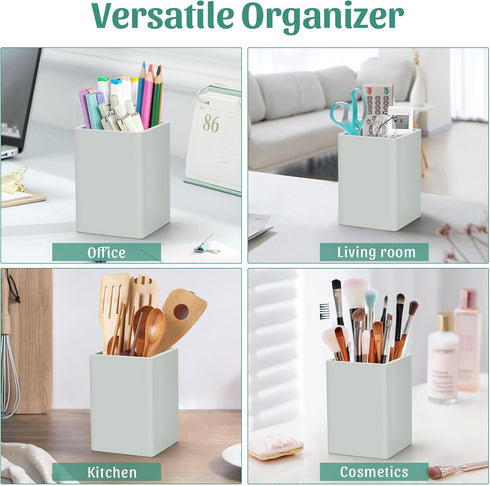 Pen Holder for Desk,Nordic Elegance Square Silicone Pencil Holder Soft Minimalist Desk Pen Cup Stand Waterproof Multifunctional Office Supplies fo...