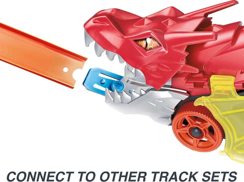 Hot Wheels City Toy Car Track Set, Dragon Launch Transporter & 1:64 Scale Car, Launch Vehicles from Creature's Mouth, Stores up to 5 Vehicles...