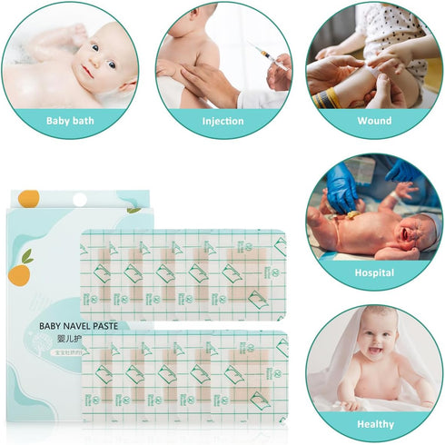 NUOBESTY 10Pcs Baby Belly Button Protectors - Waterproof Umbilical Cord Stickers for Newborns | Hypoallergenic Navel Patch for Swimming, Bathing &...