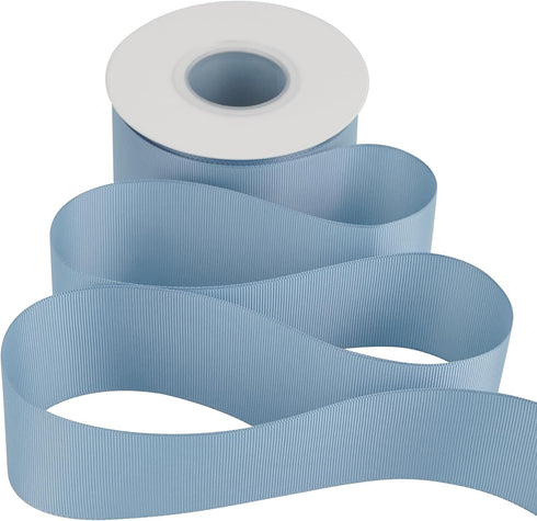 MEEDEE Dusty Blue Grosgrain Ribbon 2 Inch Grosgrain Hair Ribbon 25 Yards Per Roll Blue Wedding Ribbon for Hair Bow Supplies Boutique Grosgrain Rib...