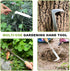 2 Pcs Stainless Steel Manual Weeder Tool Set - V-Shaped Fork & Crack Weeder for Deep Root Digging, Crevice Weeding Tool, Wood Handle Gardening Too...