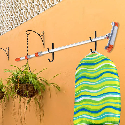 Pool Pole Hanger for Fence?4 Pack? Black Pool Equipment Hooks Heavy Duty Pool Tool Organizer for Telescopic Poles, Skimmers, Leaf Rakes,Pool Hose,...