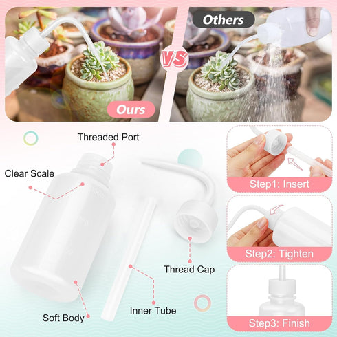 150ML Premium Eyelash Water Bottle for Extensions, 5oz White Tattoo Water Bottles No Need to Squeeze Hard, Easy to Carry Eyelash Bottle Rinse for ...