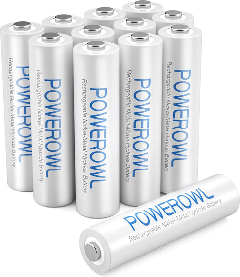 POWEROWL AAA Rechargeable Batteries, High Capacity Triple A Batteries 1000mAh 1.2V NiMH Low Self Discharge HR03, 12 Pack...
