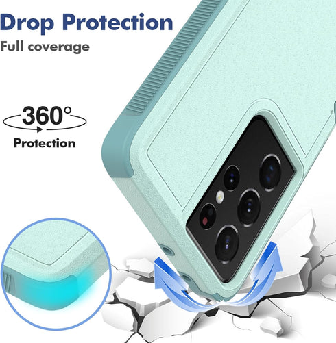 for Samsung Galaxy S24 Ultra Case: Dual Layer Protective Heavy Duty Cell Phone Cover Shockproof Rugged with Screen Protector - Military Protection...
