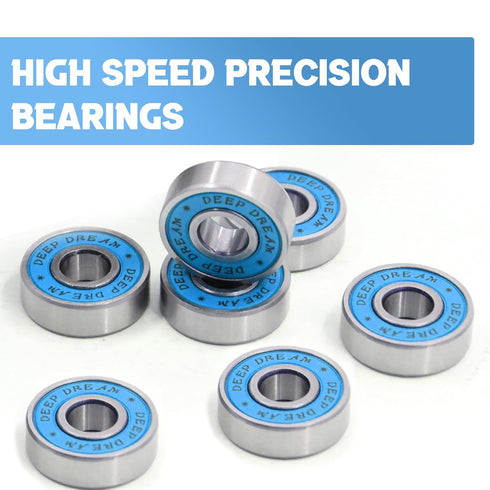 Premium 50Pcs 608rs Bearings Skateboard Bearings ABEC Bearings Chrome Steel Ball Bearing Longboard Bearings(8x22x7mm) for Quad Skate Double Rubber...
