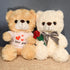 Bear Stuffed Animal Plush Toy for Valentine Day, Cute 9.8" Teddy Bear Plushie with Rose Soft Small Cuddly Bear Toy, Gifts for Girlfriend Boyfriend...