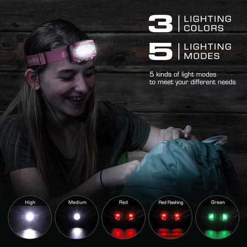 EverBrite Headlamp, 2 Pack Kids Headlamp with Red Light and Memory Function, Head Lamp for Adults and Kids with 5 Modes, Bright Headlamps for Camp...