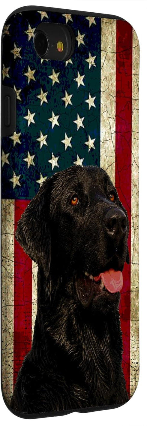 iPhone SE (2020) / 7 / 8 USA Black Lab Labrador Retriever US Flag Duck Hunter Hunting Case...