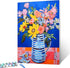 Tucocoo Blue White Jug Paint by Bumbers for Adults Graffiti Purple Background Colorful Flowers DIY Paint by Numbers Acrylic Paint Canvas Women Pai...