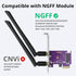 PCIE X1 to M.2/NGFF (A+E Key) WiFi Bluetooth Wireless Module Adapter Card with Dual-Band 2.4&5G 2X 5dBi Antenna...