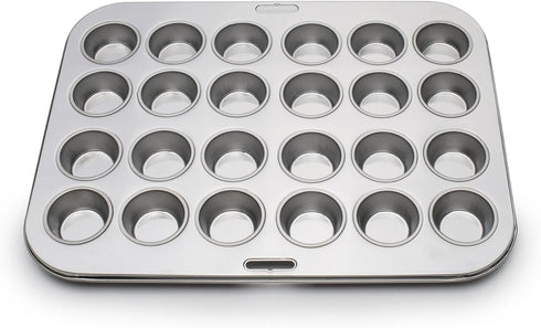Fox Run Mini Muffin and Cupcake Pan, 10.5 x 13.75 x 1.5 inches, 24 Cup, Stainless Steel...