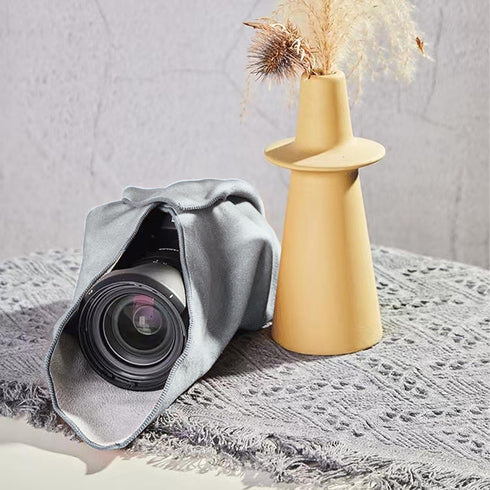 BEIYANG Camera Protective Wrap, Lens Protector Wrapper, 13.8x13.8 Inch Grey Magic Self-Adhesive Cloth for Camera/Lens/Phone/DSLR/Laptop/Accessorie...