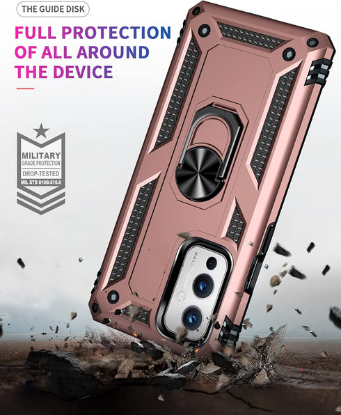Military Grade Drop Impact for Oneplus 9 Case Oneplus 9 5G Case 360 Metal Rotating Ring Kickstand Holder Armor Heavy Duty Shockproof Case for Onep...