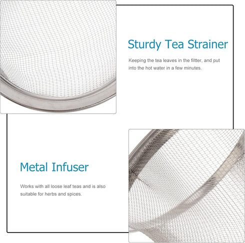 Luxshiny Teapot 8Pcs Teapot Tea Strainer Insert Stainless Steel Tea Filter Metal Mesh Infuser Loose Tea Leaves Strainer Replacement for Tea Pot Te...