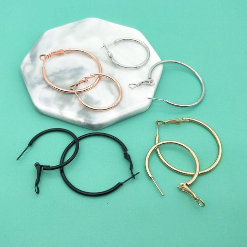 Huwujiu 80pcs Earring Hoops for Jewelry Making, Earrings Beading Hoop Earring Finding Circle Round Circle Round Beading Hoops for Earring DIY Craf...