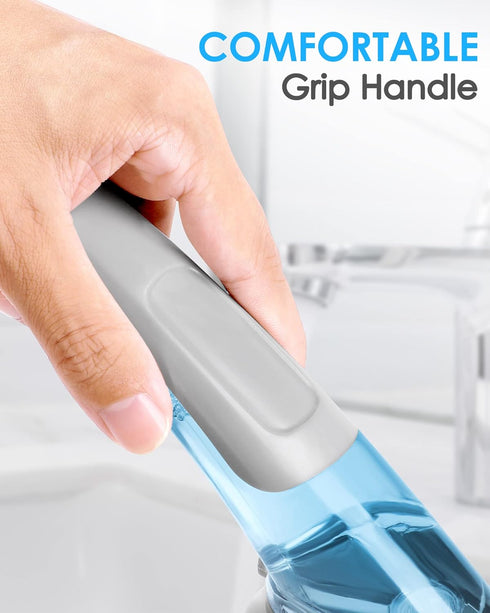 Dishwand, Non-Scratch Brush Scrubber with Soap Dispenser for Cleaning Dishes, Pan, Kitchen, Bathroom, and Household, 1 Dishwand and 3 Refills...