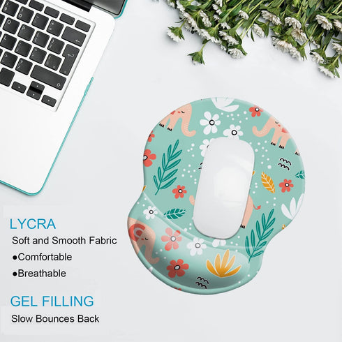 Ergonomic Design Mouse Pad with Wrist Rest Support, Cute Wrist Mouse Pad, Non-Slip PU Base Mouse Mat, Pain Relief Mousepad for Gaming & Working (W...