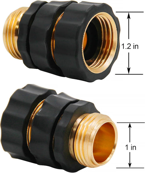 Triumpeek 3/4" Garden Hose Connector, 6 Sets Garden Hose Quick Connect Fittings, Male and Female Quick Release Garden Hose Connector...