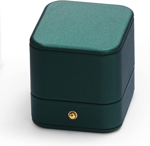 Oirlv Gorgeous Blackish Green Ring Box Premium Leather Ring Bearer Box for Wedding,Proposal Jewelry Gift Case...