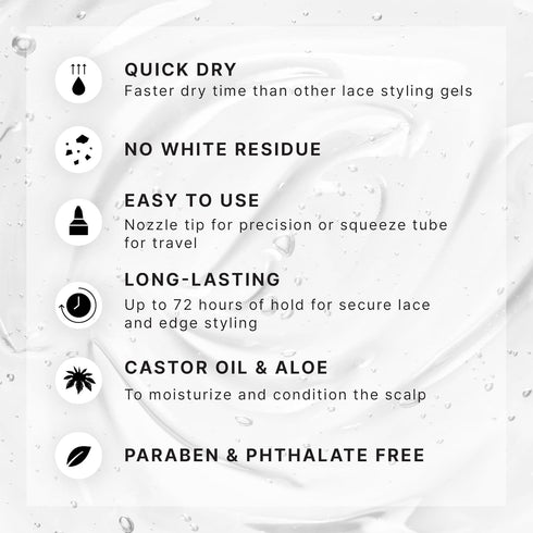 Red by Kiss Styler Fixer Lace Holding Gel, Long Lasting 72-Hr Wear, Quick-Dry Formula for Seamless Lace Application, Scalp Protection & Conditioni...