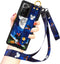 Cartoon Case for Samsung Galaxy Note 20 Ultra Case 6.9 Inch Cute Moon Blue Cartoon Character Design with Lanyard Wrist Strap Band Holder Shockproo...