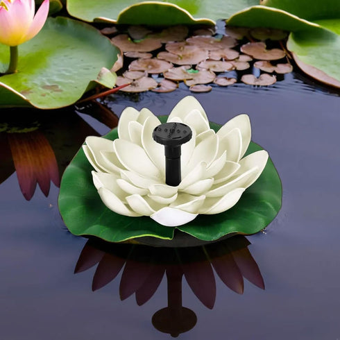 Solar Fountain Pump, Floating Water Lily Bird Bath Fountain with 6 Nozzles for Garden Patio Outdoor Pool Hummingbird Bath and Fish Pond Decor...