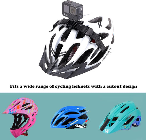 Vented Helmet Strap Mount, Adjustable Bike Helmet Strap Head Belt Holder Compatible with Insta360 One X2 X R, Gopro Hero Series, DJI OSMO Action C...