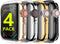 HANKN 4 Pack Case Compatible with Apple Watch Series 9 8 7 - 45mm Screen Protector Case, Soft TPU Full Coverage Plated Shockproof Smartwatch iWatc...