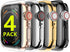 HANKN 4 Pack Case Compatible with Apple Watch Series 9 8 7 - 45mm Screen Protector Case, Soft TPU Full Coverage Plated Shockproof Smartwatch iWatc...