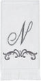 Avanti Linens - Fingertip Towel, Soft & Absorbent Cotton Towel, Scroll Design, Cursive Style Decor (Monogram Collection, Initial N)...