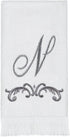 Avanti Linens - Fingertip Towel, Soft & Absorbent Cotton Towel, Scroll Design, Cursive Style Decor (Monogram Collection, Initial N)...