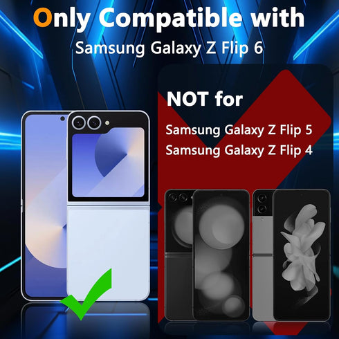 YWXTW for Samsung Galaxy Z Flip 6 Camera Lens Protector, Bling Glitter Individual Anti Scratch Metal Ring Tempered Glass Camera Screen Protector f...