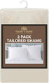 TODAY'S HOME Tailored Bed Pillow Shams, Cotton Blend Design, Standard, Ivory, 2-Pack...