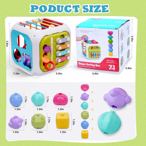6 in One Activity Cube Toys for Baby 18M+, Montessori Educational Learning Fine Motor Skills Toys Gifts for Toddlers Boys Girls Age 2 3 (White)...