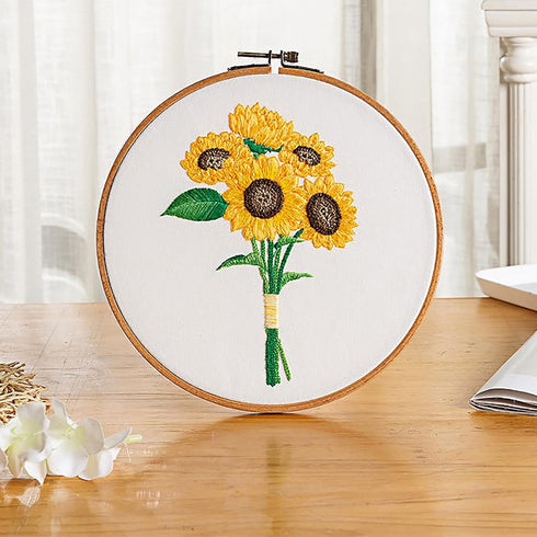 Maydear Stamped Embroidery Kit for Beginners Pattern, Cross Stitch Kits for Adults, Embroidery Starter Kit Embroidery Hoop, Color Threads and Embr...