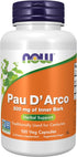 NOW Supplements, Pau D'Arco (Tabebuia heptaphylla) 500 mg, Herbal Support, 100 Veg Capsules...