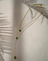 Long 18K Gold Plated Layered Emerald Pendant Necklace For Women, Dainty Birthstone Necklace, Statement Necklace Jewelry Gifts....