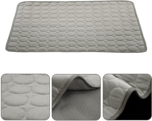 Dog Cooling Mat Pet Cooling Pads Dogs & Cats Pet Cooling Blanket for Outdoor Car Seats Beds (Grey, 22IN*28IN)...