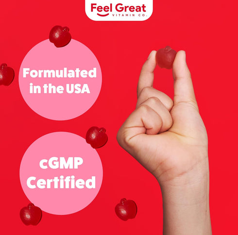 Feel Great Apple Cider Vinegar Gummies for Kids | Rich in Digestive Enzymes & Natural Antioxidants for Gut Health | Vegan Gummy Supports Healthy N...