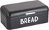 Home Basics Bread Box For Kitchen Countertop, Metal, (Black), Vented With Hinge Top | Large Bread Box | Keeps Loaves, Bagels, Croissants Fresh...