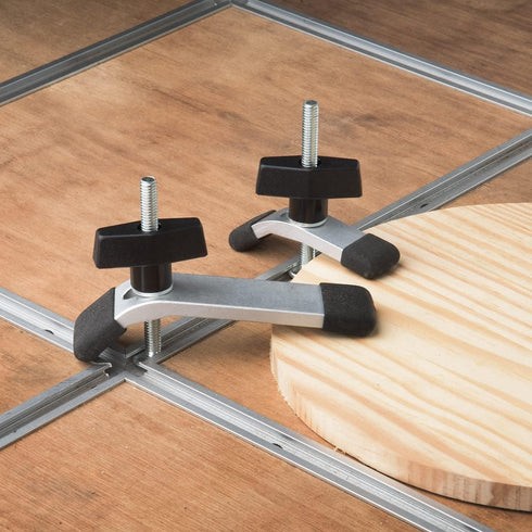 POWERTEC 1/4"-20 T Knobs 10 Pack, Clamping Knobs with Steel Insert for T Track Bolts, Thumb Screw Threaded Knobs for T Track Accessories, Feather ...