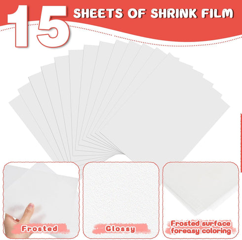 yyoemas 170 PCS Shrinky Dink Keychain Kit,Shrinky Dink Kit with 15 Shrinky Dink Sheets,Ear Hook,Bead Chain,Corn Buttons,Lobster Clasp,Split Ring a...