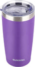 SUNWILL Travel Coffee Tumbler 20 oz, Insulated Mug with Lid, Stainless Steel Cup for Hot and Cold Drinks, Powder Coated Purple...